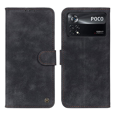 Coque Portefeuille Livre Cuir Etui Clapet N03P pour Xiaomi Poco X4 Pro 5G Noir
