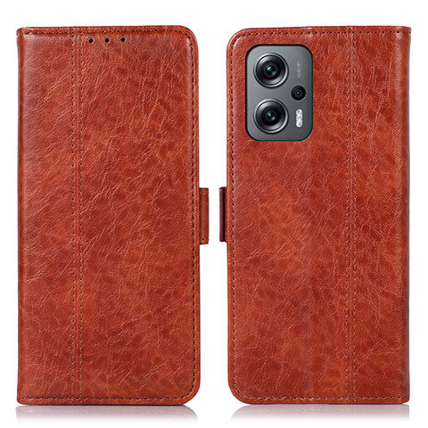 Coque Portefeuille Livre Cuir Etui Clapet N03P pour Xiaomi Redmi Note 12 Turbo 5G Marron