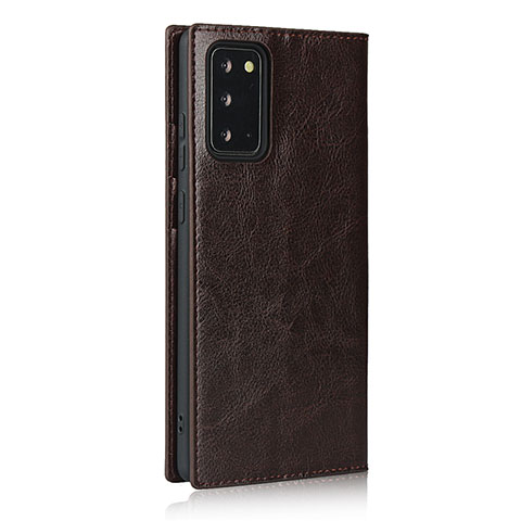 Coque Portefeuille Livre Cuir Etui Clapet N04 pour Samsung Galaxy Note 20 5G Marron