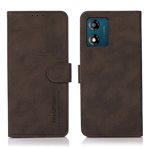 Coque Portefeuille Livre Cuir Etui Clapet N04P pour Motorola Moto E13 Marron