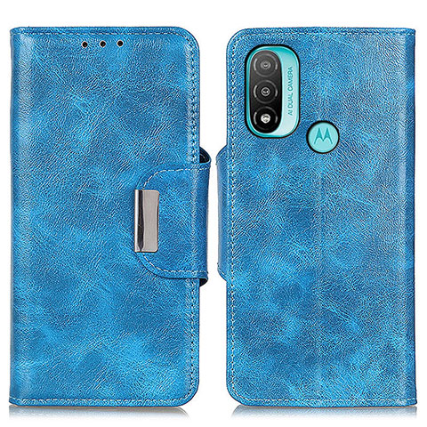 Coque Portefeuille Livre Cuir Etui Clapet N04P pour Motorola Moto E30 Bleu Ciel