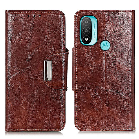 Coque Portefeuille Livre Cuir Etui Clapet N04P pour Motorola Moto E30 Marron