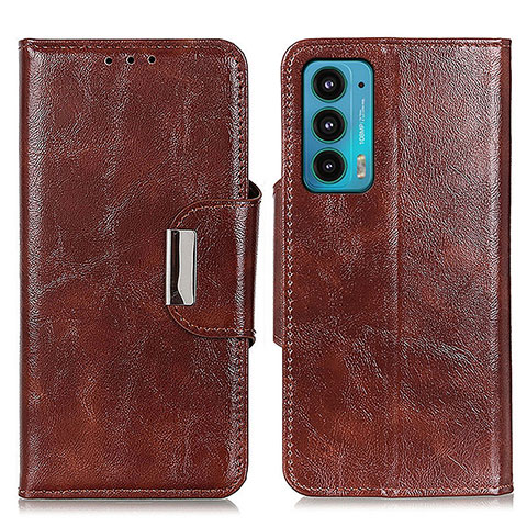 Coque Portefeuille Livre Cuir Etui Clapet N04P pour Motorola Moto Edge 20 5G Marron