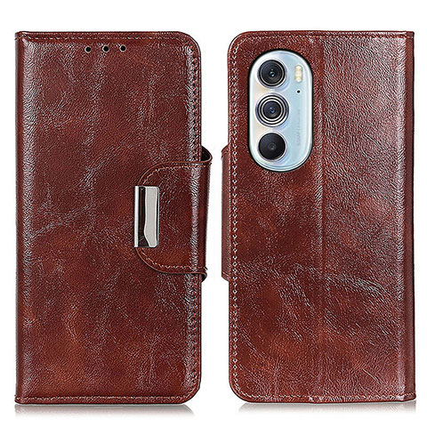 Coque Portefeuille Livre Cuir Etui Clapet N04P pour Motorola Moto Edge 30 Pro 5G Marron