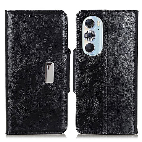 Coque Portefeuille Livre Cuir Etui Clapet N04P pour Motorola Moto Edge 30 Pro 5G Noir