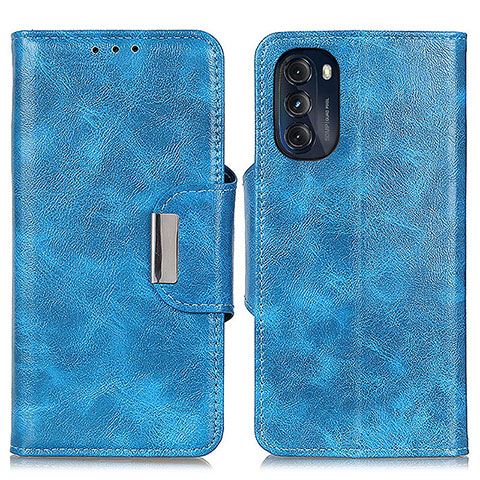 Coque Portefeuille Livre Cuir Etui Clapet N04P pour Motorola Moto G 5G (2022) Bleu Ciel