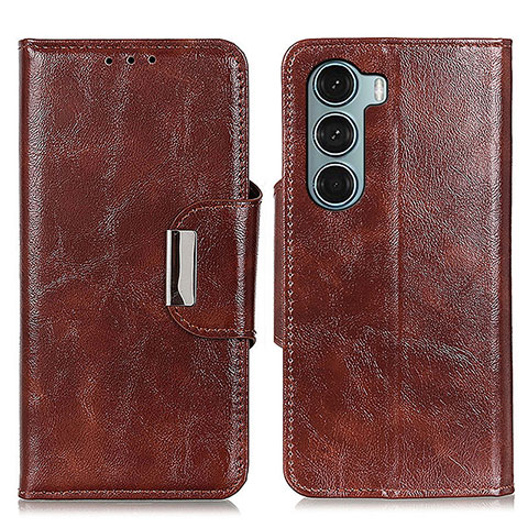 Coque Portefeuille Livre Cuir Etui Clapet N04P pour Motorola Moto G200 5G Marron