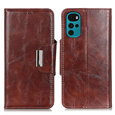 Coque Portefeuille Livre Cuir Etui Clapet N04P pour Motorola Moto G22 Marron