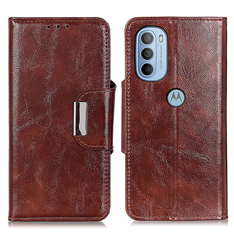 Coque Portefeuille Livre Cuir Etui Clapet N04P pour Motorola Moto G31 Marron