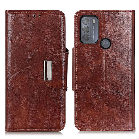 Coque Portefeuille Livre Cuir Etui Clapet N04P pour Motorola Moto G50 Marron