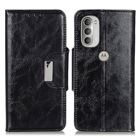 Coque Portefeuille Livre Cuir Etui Clapet N04P pour Motorola Moto G51 5G Noir