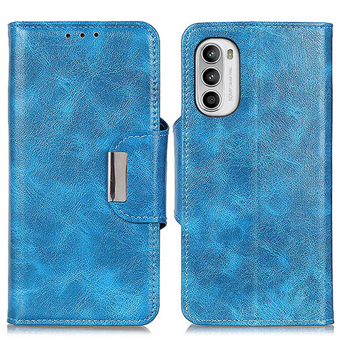 Coque Portefeuille Livre Cuir Etui Clapet N04P pour Motorola Moto G82 5G Bleu Ciel