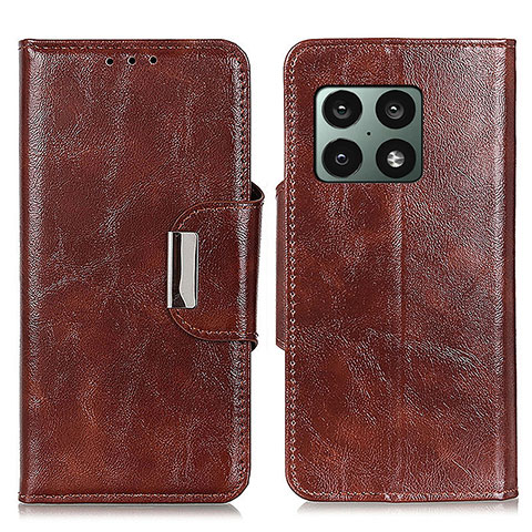 Coque Portefeuille Livre Cuir Etui Clapet N04P pour OnePlus 10 Pro 5G Marron