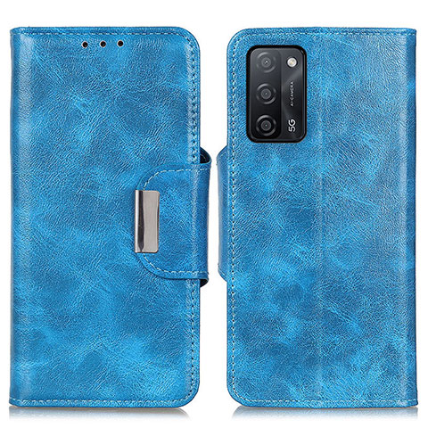 Coque Portefeuille Livre Cuir Etui Clapet N04P pour Oppo A53s 5G Bleu Ciel