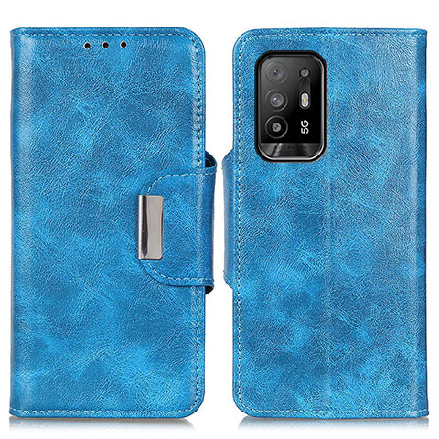 Coque Portefeuille Livre Cuir Etui Clapet N04P pour Oppo A94 5G Bleu Ciel