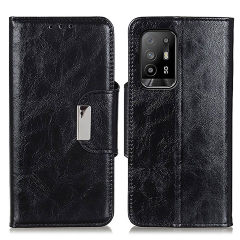 Coque Portefeuille Livre Cuir Etui Clapet N04P pour Oppo F19 Pro+ Plus 5G Noir