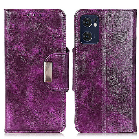 Coque Portefeuille Livre Cuir Etui Clapet N04P pour Oppo Find X5 Lite 5G Violet