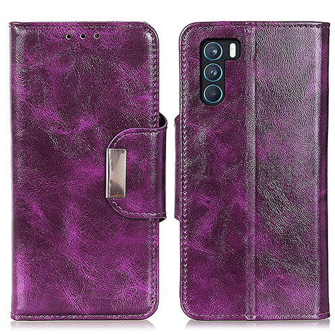 Coque Portefeuille Livre Cuir Etui Clapet N04P pour Oppo K9 Pro 5G Violet