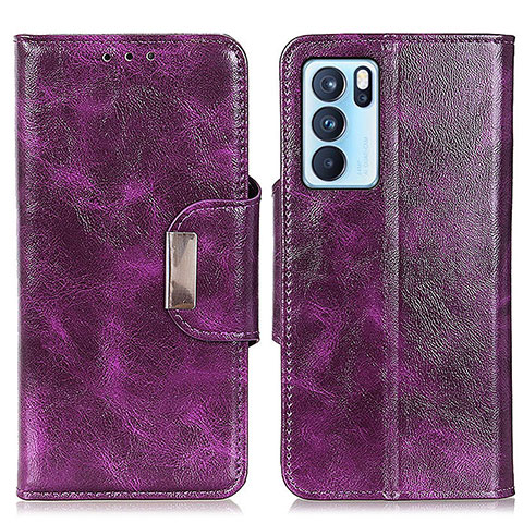 Coque Portefeuille Livre Cuir Etui Clapet N04P pour Oppo Reno6 Pro 5G India Violet