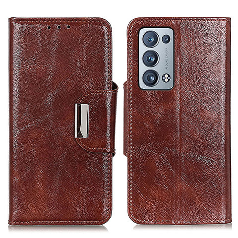 Coque Portefeuille Livre Cuir Etui Clapet N04P pour Oppo Reno6 Pro 5G Marron