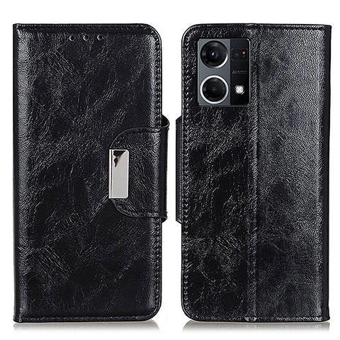 Coque Portefeuille Livre Cuir Etui Clapet N04P pour Oppo Reno7 4G Noir