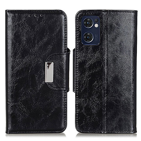 Coque Portefeuille Livre Cuir Etui Clapet N04P pour Oppo Reno7 5G Noir