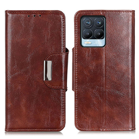 Coque Portefeuille Livre Cuir Etui Clapet N04P pour Realme 8 4G Marron