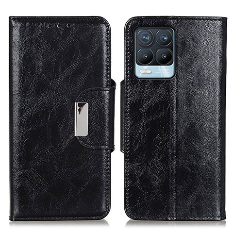 Coque Portefeuille Livre Cuir Etui Clapet N04P pour Realme 8 4G Noir