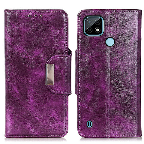 Coque Portefeuille Livre Cuir Etui Clapet N04P pour Realme C21 Violet