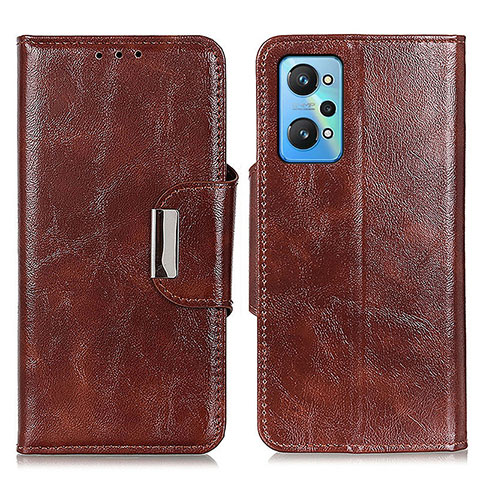 Coque Portefeuille Livre Cuir Etui Clapet N04P pour Realme GT2 5G Marron