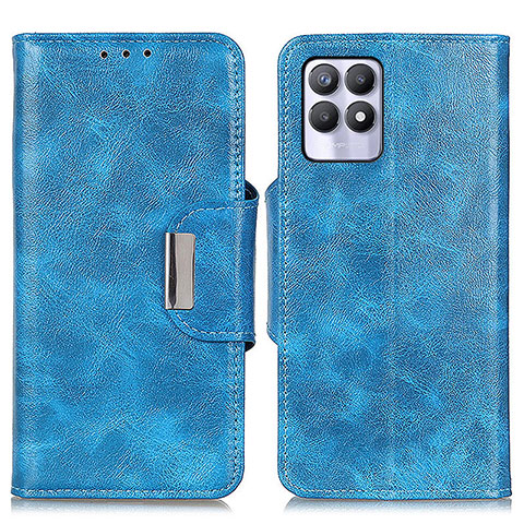 Coque Portefeuille Livre Cuir Etui Clapet N04P pour Realme Narzo 50 4G Bleu Ciel