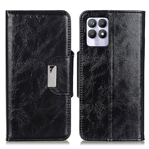 Coque Portefeuille Livre Cuir Etui Clapet N04P pour Realme Narzo 50 4G Noir