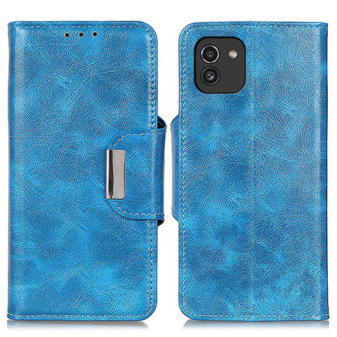 Coque Portefeuille Livre Cuir Etui Clapet N04P pour Samsung Galaxy A03 Bleu Ciel