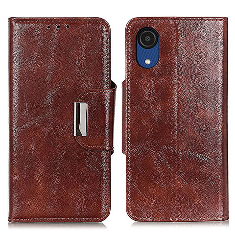 Coque Portefeuille Livre Cuir Etui Clapet N04P pour Samsung Galaxy A03 Core Marron