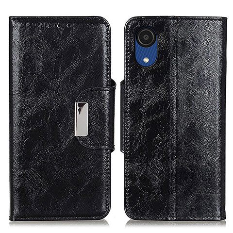 Coque Portefeuille Livre Cuir Etui Clapet N04P pour Samsung Galaxy A03 Core Noir