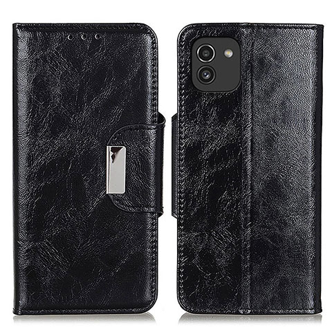 Coque Portefeuille Livre Cuir Etui Clapet N04P pour Samsung Galaxy A03 Noir