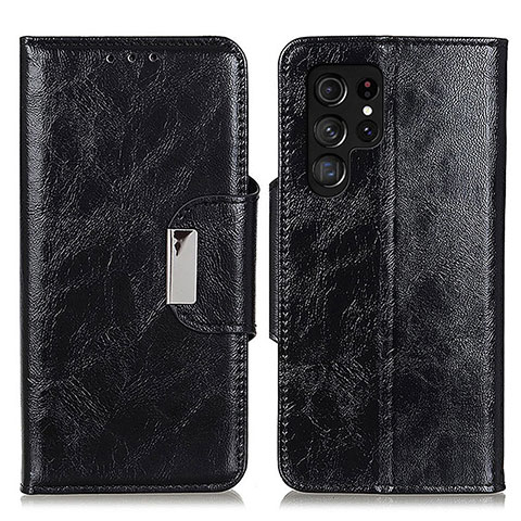 Coque Portefeuille Livre Cuir Etui Clapet N04P pour Samsung Galaxy S21 Ultra 5G Noir