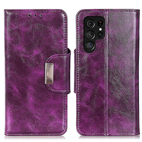 Coque Portefeuille Livre Cuir Etui Clapet N04P pour Samsung Galaxy S21 Ultra 5G Violet