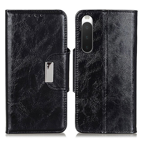 Coque Portefeuille Livre Cuir Etui Clapet N04P pour Sony Xperia 10 IV SOG07 Noir