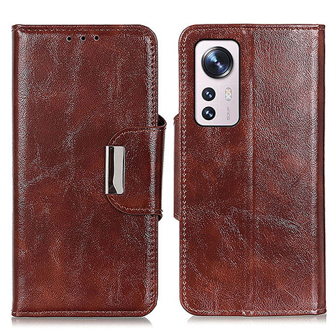 Coque Portefeuille Livre Cuir Etui Clapet N04P pour Xiaomi Mi 12 Pro 5G Marron