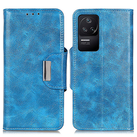 Coque Portefeuille Livre Cuir Etui Clapet N04P pour Xiaomi Poco F4 5G Bleu Ciel