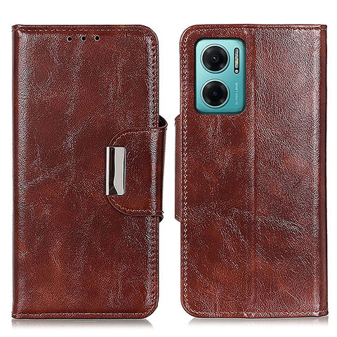 Coque Portefeuille Livre Cuir Etui Clapet N04P pour Xiaomi Redmi 10 5G Marron