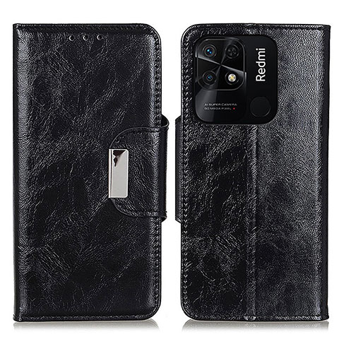 Coque Portefeuille Livre Cuir Etui Clapet N04P pour Xiaomi Redmi 10 India Noir