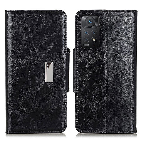 Coque Portefeuille Livre Cuir Etui Clapet N04P pour Xiaomi Redmi Note 11 Pro 4G Noir