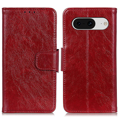 Coque Portefeuille Livre Cuir Etui Clapet N05P pour Google Pixel 8 5G Rouge