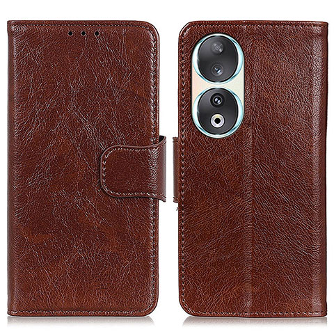 Coque Portefeuille Livre Cuir Etui Clapet N05P pour Huawei Honor 90 5G Marron