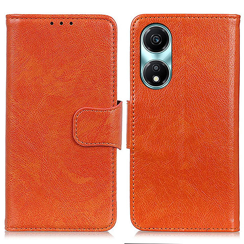 Coque Portefeuille Livre Cuir Etui Clapet N05P pour Huawei Honor X5 Plus Orange