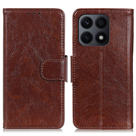 Coque Portefeuille Livre Cuir Etui Clapet N05P pour Huawei Honor X8a 4G Marron