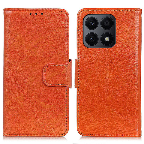 Coque Portefeuille Livre Cuir Etui Clapet N05P pour Huawei Honor X8a 4G Orange