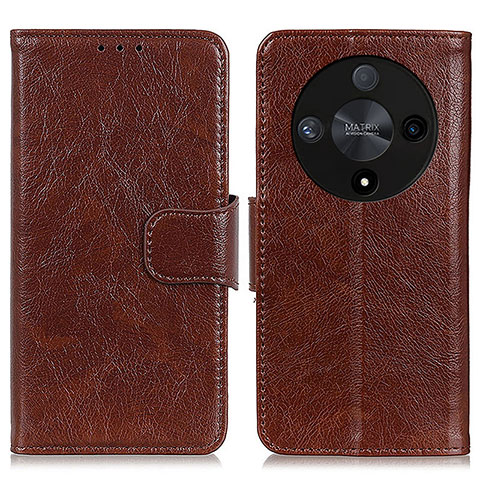 Coque Portefeuille Livre Cuir Etui Clapet N05P pour Huawei Honor X9b 5G Marron